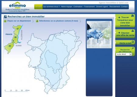 Site internet d'Etimmo, agence immobilière