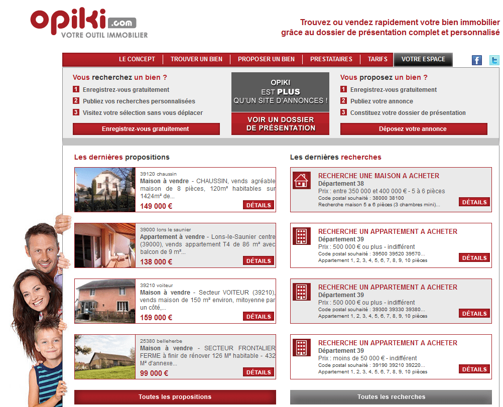 Opiki.com annonces immobilières