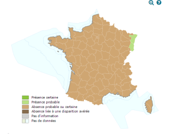 Aire de répartition du Cricetus en France